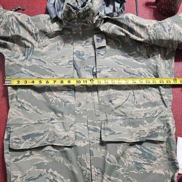 USAF Tiger Stripe Mens Rainsuit Parka Sz M Camouflage Outdoor Cargo Gorpcore - Picture 12 of 12
